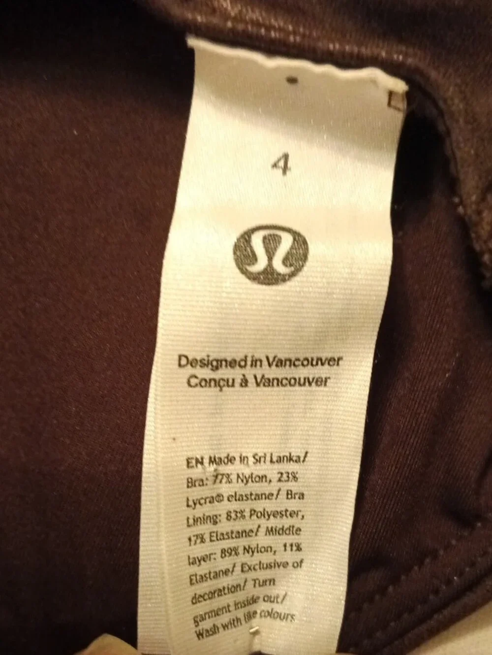 lululemon athletica Dark Brown Strappy Sports Bra New Without Tags